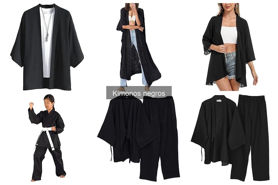 Comparativa de kimonos negros: materiales y características