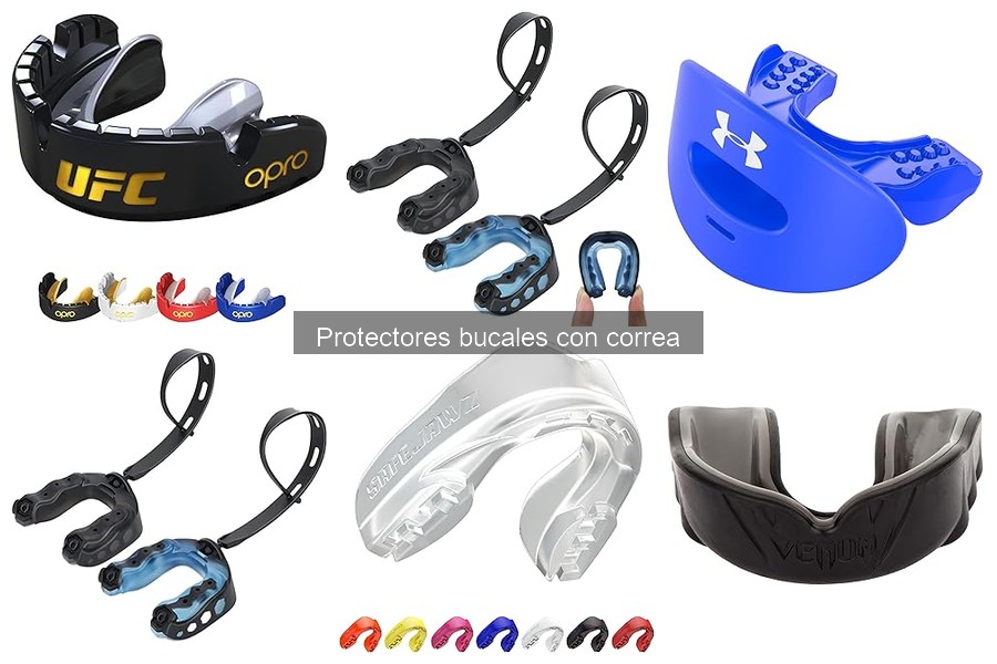 Tipos de protectores bucales con correa para artes marciales